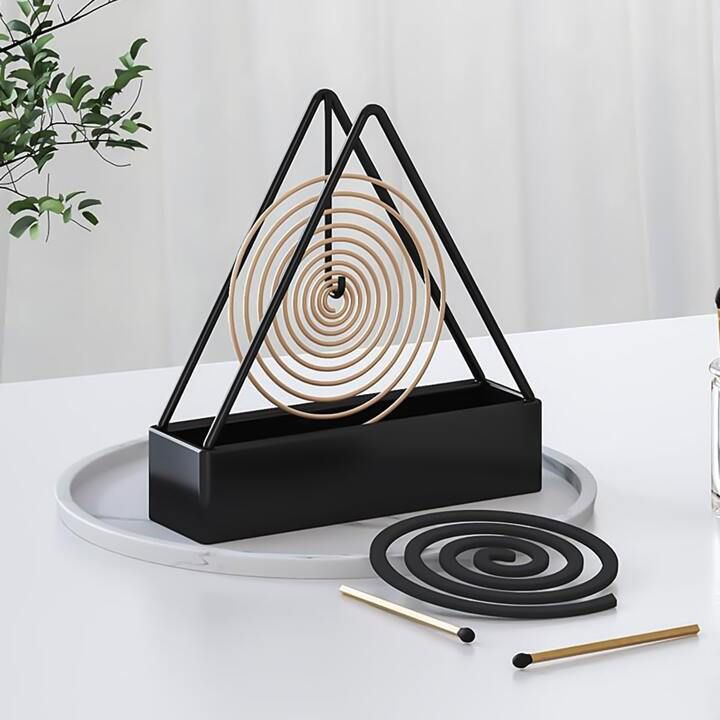 Triangle Iron Mosquito Coil Holder – Hanging & Standing Incense Burner